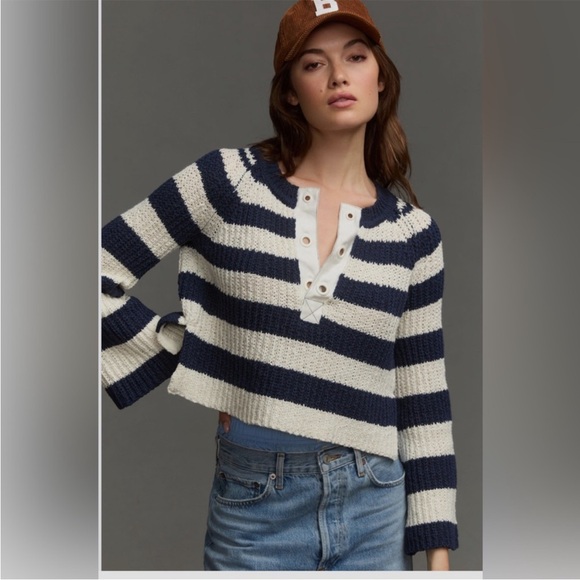 Pilcro Anthropologie striped sweater Petites Small - Picture 5 of 7